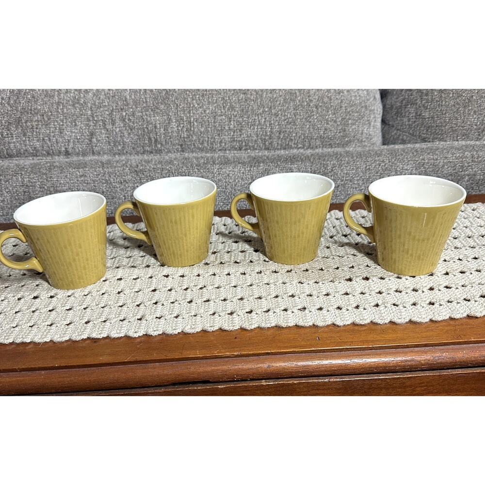 Vtg 1960s Sheffield Serenade Coffee Tea Cups Mug MCM Set Yellow Set of 4